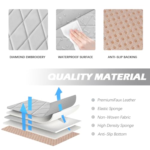 Front Bottom Seat Cover for Cars, 2-Pack Luxury Faux Leather Car Bottom Seat Cover Auto Seat Cushion, Anti-Slip, Waterproof, Universal Fit, Light Gray - color: Front Seats - Light Gray