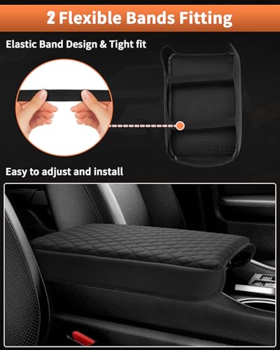 Shademax Center Console Cover for Honda Pilot 2023-2026, 2024 2025 2026 Ridgeline/Passport Accessories Armrest Cover Cushion Pad Car Arm Rest Console Box Lid Cover Protector PU Leather Black - size: Size for Honda Pilot 2023-2026