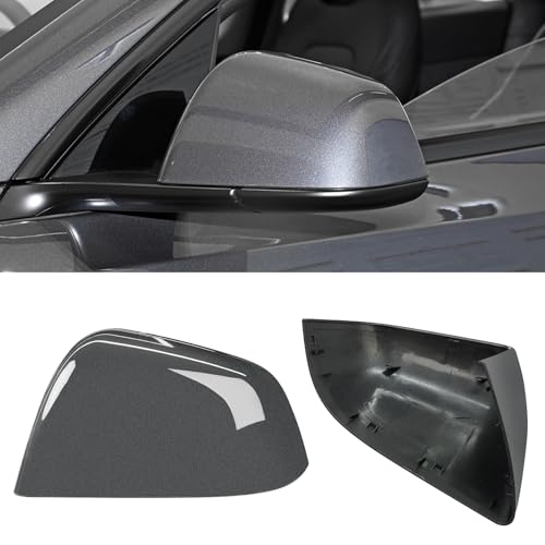 Jaronx Compatible with Tesla Model Y Side Mirror Cover 2020 2021 2022 2023, Rearview Door Wing Mirror Cover Cap Replacement for Tesla Model Y Accessories (Grey, Left) - color: Grey, size: Left
