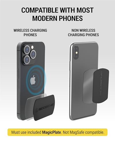 Scosche MXDM Magnetic Phone Holders for Your Car, Dashboard Cell Phone Holder with Extra Strong Magnet and Thick Metal Plate, Car Mount Cellphone Stand Compatible with iPhone, Samsung and More, 2 Pack - size: 2 Pack, style: Extra Strength - Dash