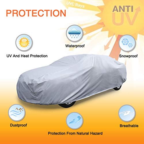 uxcell 3XXL+ PEVA Car Cover Outdoor Waterproof Breathable Snow Heat Resistant 570 x 190 x 160cm