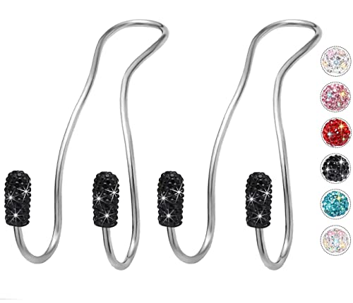 Car Headrest Hooks Car Purse Hook(2 Pack),Bling Car Bag Hooks, Car Hook for Purses and Bags Cute Metal Car Purse Holder Hook, Bling Car Accessories for Women, Black - color: Black