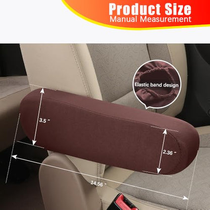 2PC Car Front Seat Armrest Covers,Seat Arm Rest Cover,Flat Cloth Fabric Armrest Cover,Replacement Car Front Seat Armrest Cover(Coffee,1Pair) - color: Coffee-2PC