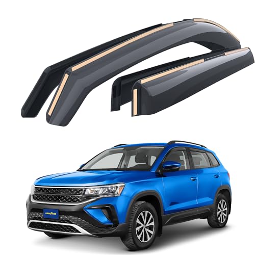 Goodyear Shatterproof in-Channel Window Deflectors for Volkswagen Taos 2022-2026, Rain Guards, Window Visors for Cars, Vent Deflector, Car Accessories, 4 pcs - GY007938 - color: For Taos 22-26