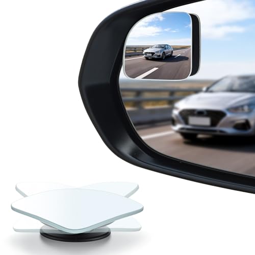 LivTee Blind Spot Mirror, Fan HD Glass Frameless Convex Rear View Mirror with wide angle Adjustable Stick for Cars SUV and Trucks, Pack of 2 - color: Fan, size: Pack of 2