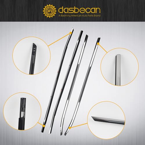 Dasbecan 4Pcs Weatherstrip Window Seal Car Window Moulding Trim Compatible with 2014-2020 Nissan Rogue Replace 80820-4CL0A, 80821-4CL0A, 82820-4CL0A, 82821-4CL0A