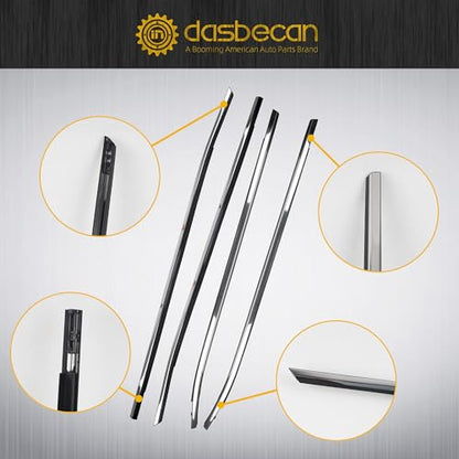 Dasbecan 4Pcs Weatherstrip Window Seal Car Window Moulding Trim Compatible with 2014-2020 Nissan Rogue Replace 80820-4CL0A, 80821-4CL0A, 82820-4CL0A, 82821-4CL0A