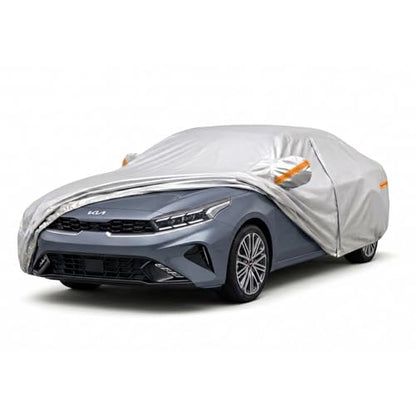 All-Weather Kia K4 Forte K3 Car Cover Waterproof All Weather, Heavy Duty Car Tarp Custom Fit for 2009-2026 Kia K4, Forte, K3, Cerato, LX, LXS, S, EX, GT-Line, FE, GT, Premium, SX - size: Kia K3/Forte/K4