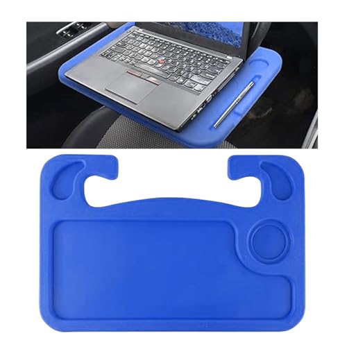 GLSOWEE Car Steering Wheel Tray, Computer Office Car Table Tray, Auto Steering Wheel Desk for Eating, Multipurpose Car Desk Travel Accessories for Most Vehicles Steering Wheel (Blue) - color: Blue