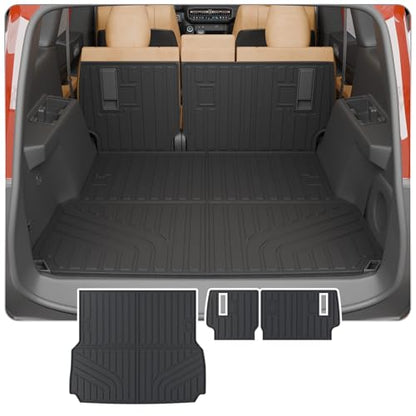 Trunk Mat Compatible with 2024 2025 2026 Toyota Land Cruiser/Lexus GX550 Overtrail 5 Seats Cargo Mat Cargo Liner Trunk Liner Back Seat Cover Land Cruiser Accessories (Trunk Mat+Backrest Mats) - style: For Toyota Land Cruiser&Lexus GX550 Overtrail | 2024-2