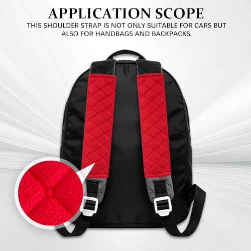 2PCS Car Seat Belt Pads Cover, Fluffy Car Seatbelt Covers, Soft Car Seat Belt Strap Cushion Protect Your Neck and Shoulder, Driving Seat Belt Shoulder Strap Cover for Most Autos (Red) - color: Red
