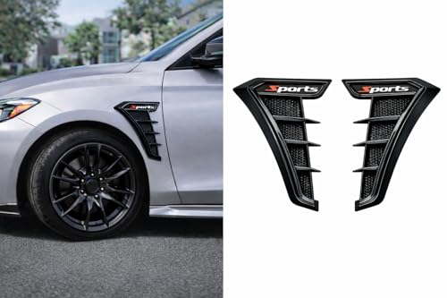 Universal Car Fender Side Vents, Decorative Adhesive Trim Cover, Exterior Body Modification Accessories for Cars SUVs Trucks, Black - color: Black