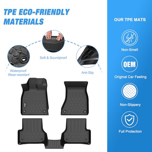 Nilight TPE Floor Mats for Audi A6 S6 A6 Quattro 2012 2013 2014 2015 2016 2017 2018, All Weather Custom Fit Heavy Duty Floor Liners - color: 2012-2018 Audi A6
