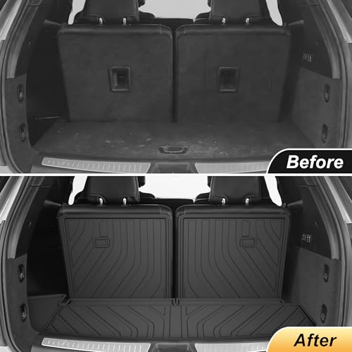Cargo Liner & Third Row Seat Back Mats Custom Fit for Cadillac XT6 2020–2025 2026, TPE All Weather Waterproof Rear Cargo Mat Rear Trunk Liner Back Seat Cover Protector Trunk Mat Tray Pad Boot - style: 3) for Cadillac XT6 2020-2026 Cargo Liner & Seat Back