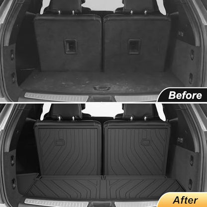 Cargo Liner & Third Row Seat Back Mats Custom Fit for Cadillac XT6 2020–2025 2026, TPE All Weather Waterproof Rear Cargo Mat Rear Trunk Liner Back Seat Cover Protector Trunk Mat Tray Pad Boot - style: 3) for Cadillac XT6 2020-2026 Cargo Liner & Seat Back