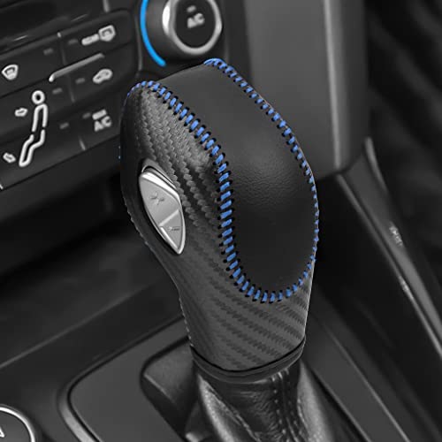 Trim for Ford Fusion EcoSport Escape Focus Transit C-Max Energi Wagon Edge Fiesta Accessories Leather Auto Gear Shift Knob Cover Protector Trim Cap Sticker - color: C3