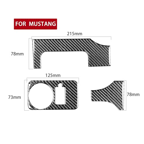 Car Interior Decals Headlight Switch Panel Cover Carbon Fiber Accessories Trim Sticker Compatible with Ford Mustang GT Shelby 2005 2006 2007 2008 2009 3PCS - color: Headlight Panel-black