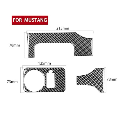Car Interior Decals Headlight Switch Panel Cover Carbon Fiber Accessories Trim Sticker Compatible with Ford Mustang GT Shelby 2005 2006 2007 2008 2009 3PCS - color: Headlight Panel-black