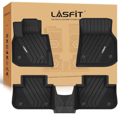 LASFIT Floor Mats Fit for BMW X3 2018-2024/ BMW X4 2019-2024, Custom Fit TPE All Weather Waterproof Floor Liners Front & Rear Rows Car Mats for 30i M40i 30e M40i xDrive30i, Black - size: 2) X3 2018-2024 | X4 2019-2024 | Floor Mats
