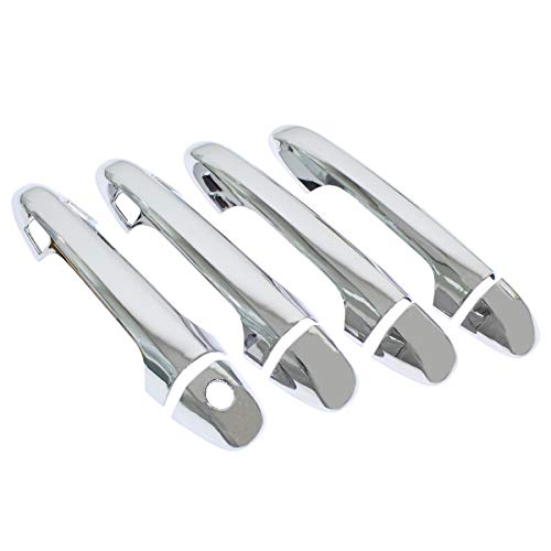 NewYall Chrome Outside Exterior Door Handle Covers for Toyota Highlander 2014-2019 Tacoma 2016-2023 Outer Front Rear Left Driver and Right Passenger Side with Smart Keyhole