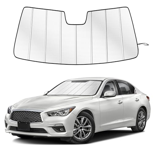 Windshield Sun Shade for Infiniti Q50 Sedan 2014-2024 Custom Fit Accordion Folding Design Window Sunshade Car Accessories, Full Coverage Sun Visor Protector - Blocks 99% UV Rays - size: Infiniti Q50 Sedan 2014-2024