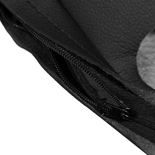 Black Leather Driver & Passenger Side Armrest Cover Compatible with Chrysler Town & Country 2011 2012 2013 2014 2015 2016