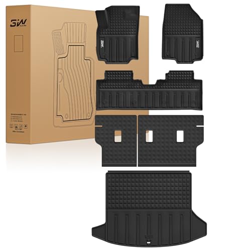 3W Floor Mats & Cargo Liner & Seat Back Mat 2025-2026 for Chevrolet Chevy Equinox/GMC Terrain (Not for Equinox EV), All Weather TPE Custom Fit Floor Mats, Car Mats Full Set for Equinox/Terrain - size: Equinox 25-26 Full Set