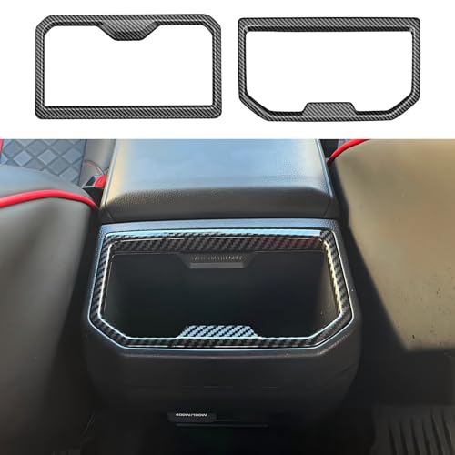 ABS Front Rear C u p Holder Frame Cover for Toyota Tacoma 2024 2025 2026 Interior Accessories Center Console Decor Trim (Carbon Fiber Grain, Front & Rear C u p Trim Cover) - color: Carbon Fiber Grain, size: 2 x Only For Tacoma C u p Frame