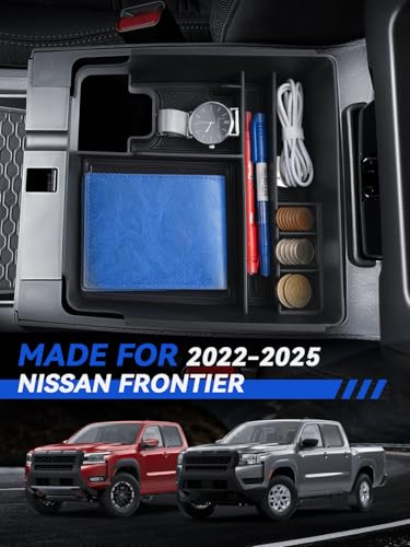 for Frontier Center Console Organizer 2022 2023 2024 2025 Frontier Accessories Armrest Tray Middle Storage Box Insert Container Durable ABS Plastic - size: for 2022-2026 Nissan Frontier