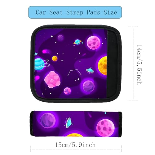 Kid's Seat Belt Cover Pad,Soft Shoulder Seatbelt Covers for Kid,Cute Toddler Seat Cushion (Planet) - color: Planet
