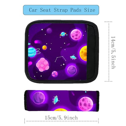 Kid's Seat Belt Cover Pad,Soft Shoulder Seatbelt Covers for Kid,Cute Toddler Seat Cushion (Planet) - color: Planet