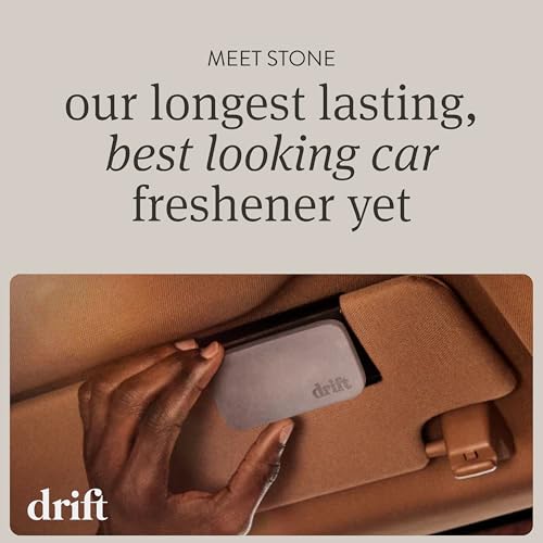 Drift Car Air Freshener - The Original Stone Air Freshener - Car Odor Eliminator - Long Lasting Scent - Metal Clip - Essential Oils - Clean Ingredients - Grove Scent 3 Pack Refill - NO CLIP INCLUDED