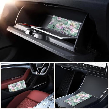 Car Registration and Insurance Holder，Colour Patterns Men Women Car License Document Registration and Insurance Card Holder - color: Green Flower