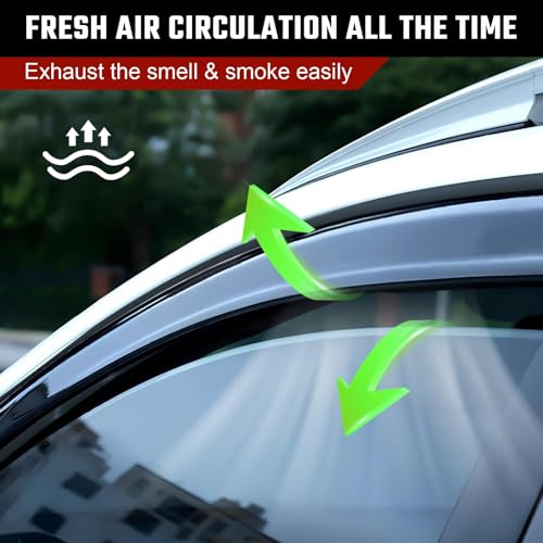 Rain Guards Compatible with Ford F150 SuperCrew 2017 2018 2019 2020 2021 2022 2023 2024 2025, Durable Tape-on Window Deflectors 2017-2025 F150 Trucks Window Rain Guard 4PCS - size: Fit for 2015-2024 Ford F150 Tape-on