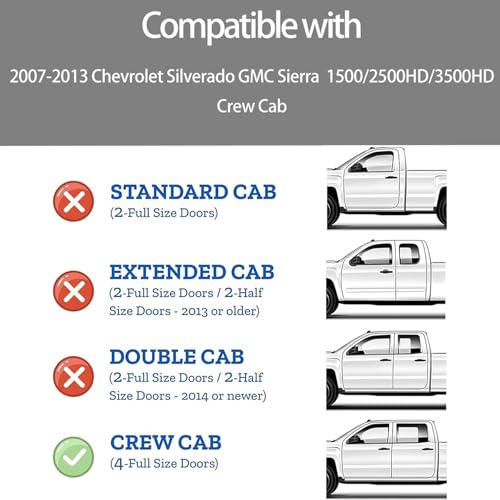 in-Channel Window Deflectors Rain Guards 2007-2013 Chevy Silverado & GMC Sierra 1500/2500HD/3500HD Crew Cab, 4 Piece Set, Smoke Tint, OEM Style, No Exterior Tape Needed (Front & Rear) - size: For Silverado/Sierra Crew Cab 07-13 In Channel