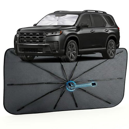 Car Windshield Sun Shade for Honda Pilot 2016-2026 –[Reflective Coated Fabric] Sunshade Umbrella for Front Window, Car Shades Sun Visor Keep Car Cool and Protects Interior, 1:1 Exact Fit - size: For Honda Pilot 2016-2026