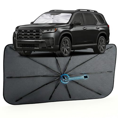 Car Windshield Sun Shade for Honda Pilot 2016-2026 –[Reflective Coated Fabric] Sunshade Umbrella for Front Window, Car Shades Sun Visor Keep Car Cool and Protects Interior, 1:1 Exact Fit - size: For Honda Pilot 2016-2026