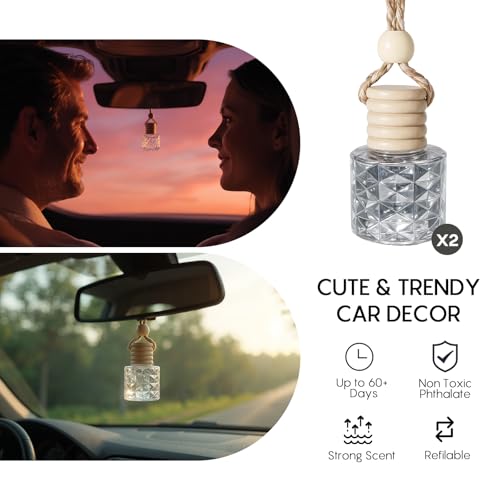 Car Air Freshener-Celestial Linen Scent Car Fresheners Long Lasting Essential Oil Car Diffuser- Cute Car Accessories for Women Interior without Methyl Carbitol&Hexylene Glycol