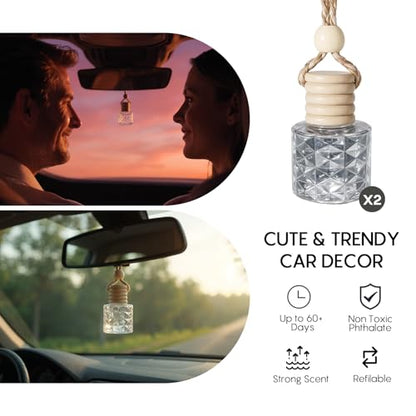 Car Air Freshener-Celestial Linen Scent Car Fresheners Long Lasting Essential Oil Car Diffuser- Cute Car Accessories for Women Interior without Methyl Carbitol&Hexylene Glycol