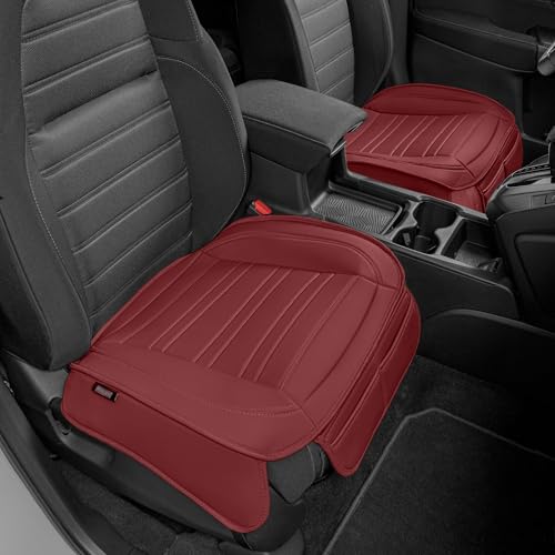 Motor Trend Faux Leather Front Seat Cover for Cars - Set of 2 Burgundy Front Car Seat Covers for SUV & Truck with Storage Pockets - Automotive Car Seats Cover Protector - Bottom Cushion Coverage Only - color: Burgundy Front Seats