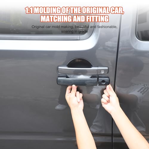 Car Exterior Door Handle Cover Compatible with Nissan Frontier 2005-2017,ABS Carbon Fiber Pattern Outside Door Handle Trim Strips Cover Protector Trim Accessories 8PCS (Carbon Fiber Pattern)