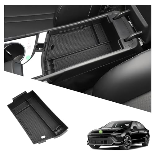Ruiya 2024-2026 Sonata Center Console Organizer for 2026 Hyundai Sonata Accessories ABS Material Armrest Console Organizer Compatible with 2024 2025 2026 Hyundai Sonata SE/SEL/SEL Plus/N Line/Limited - color: 2024+ Hyundai Sonata