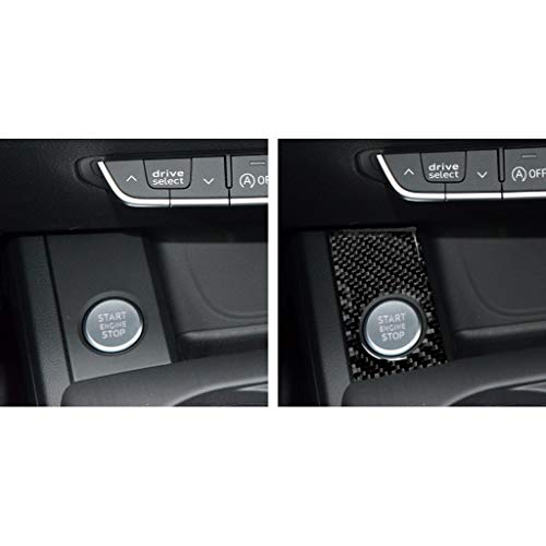 NVCNX Real Carbon Fiber Compatible with Audi B9 A4 S4 2017-2025 / A5 S5 RS5 2018-2025 2019 2020 2021 2022 2023 2024 Car Engine Push Start Stop Button Panel Cover Sticker Interior Trim Accessories 1PC - color: Engine Push Start Stop Button Panel
