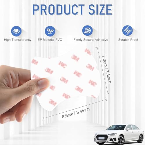 4PCS Transparent Car Door Handle Protector, Universal Waterproof Anti-Scratch Cover, Invisible Car Handle Protection Film, Car Door Guard for Most Vehicles