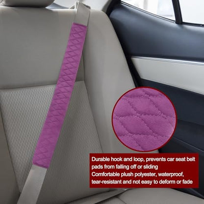HARFINGTON 2pcs Shoulder Strap Cushions 29.5 Inch Car Seat Belt Pads Cover Auto Seatbelt Strap Shoulder Pad Automotive Seat Belt Cushion Pad for Auto SUV Truck, Purple - color: Purple, size: 29.5 Inch