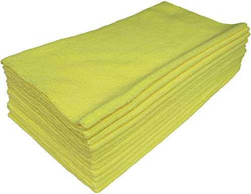 Detailer's Preference Premium Edgeless Microfiber Towels, 350 GSM, Ultra Soft, Lint-Free, Streak-Free, Scratch-Free, Highly Absorbent, for Auto, Home, and Detailing,16x16, 12-Pack, Yellow - color: Yellow