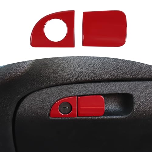 RT-TCZ for Challenger Glove Box Latch Handle Trim Cover Red for Dodge Charger 2010 Up for Challenger 2015 Up for Chrysler 300C 2011 Up Red Interior Accessories 2pcs - color: Red