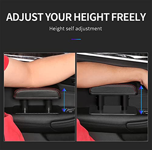 JEYODA Car Armrest Pad, Left Elbow Support, General Leather Booster Pad, Central Armrest Box, Adjustable Armrest (Beige) - color: Beige