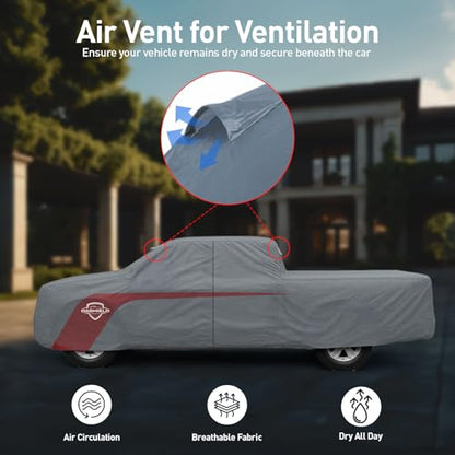 Ultimum Lite Truck Car Cover for 1992-2000 Chevrolet Chevy C/K Pickup Truck Crew Cab 6.5 ft Bed with Zipper Breathable All Weather Protection Scratch, Dust, Sun, Snow, Rain Protection Indoor Outdoor - color: Gray