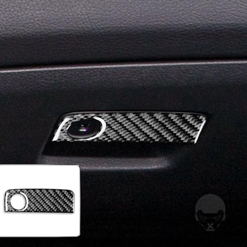 Real Carbon Fiber Glove Box Keyhole Handle Panel Sticker Cover Compatible with Benz CLA C117 2014-2018 GLA X156 2015-2019 Accessories Black - A - color: Glove Box Keyhole Handle Panel - a